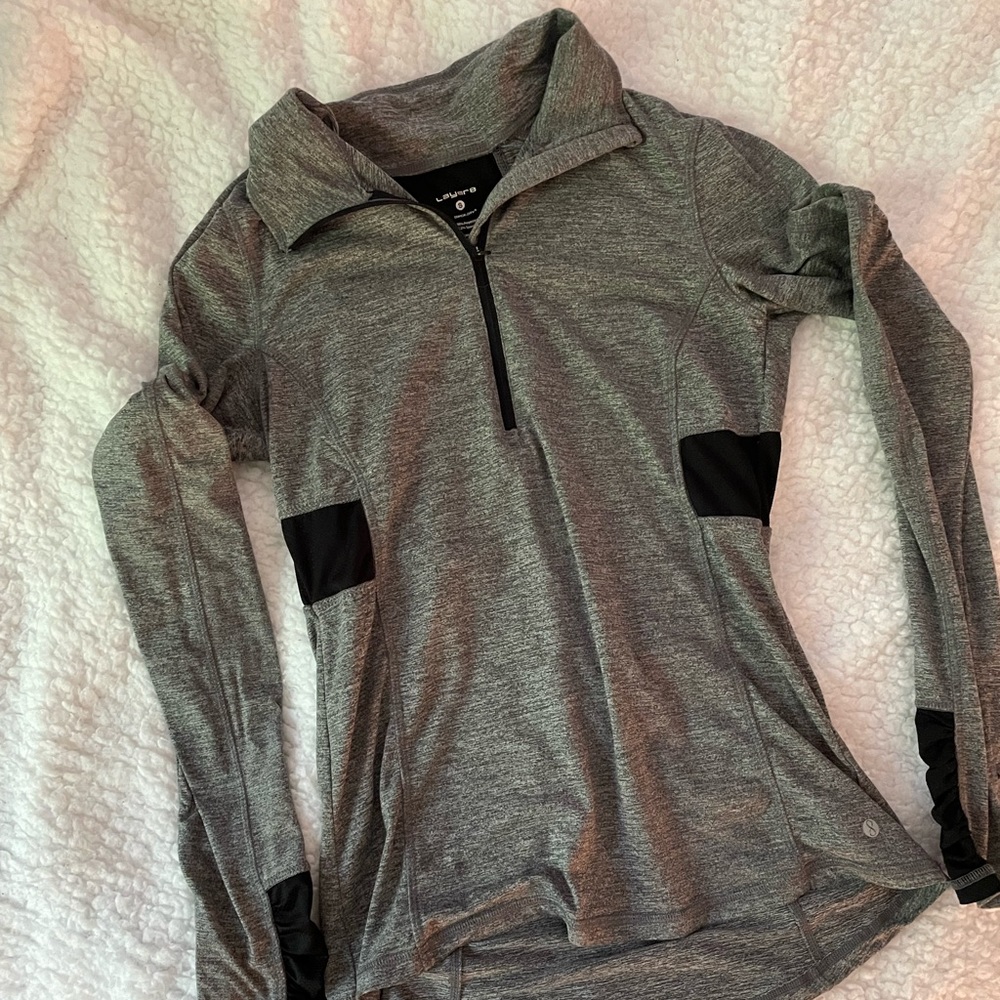 Gray and Black Athletic Quarter Zip